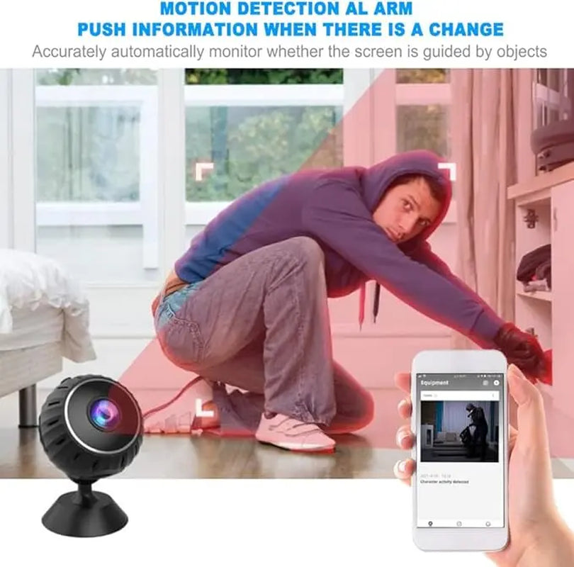 Mini Wifi Magnetic Camera, HD 1080P Video Recording Camera with Night Vision for Indoors, Office&Car Monitoring