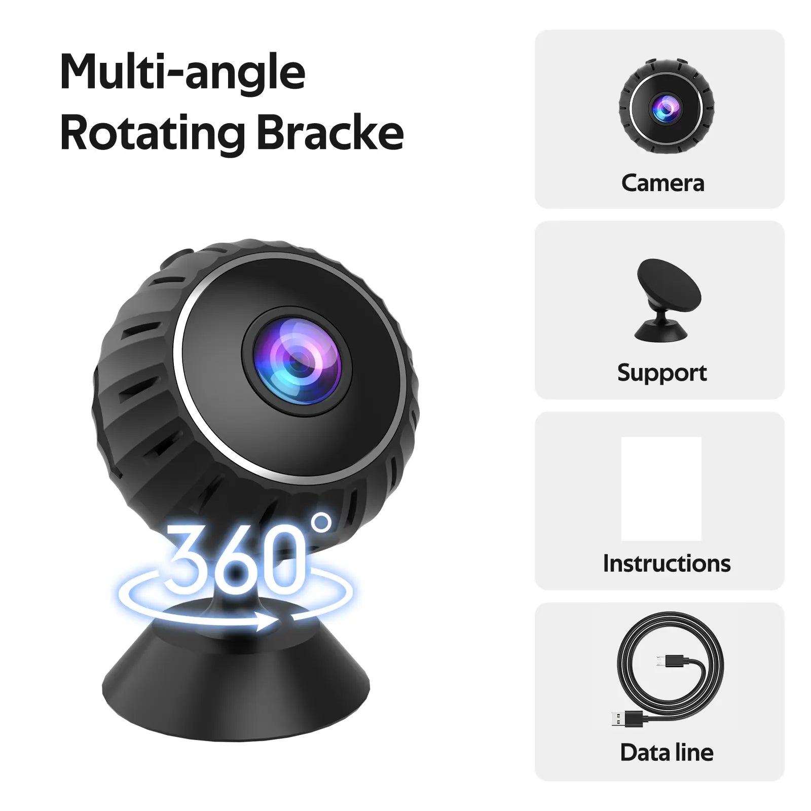 Mini Wifi Magnetic Camera, HD 1080P Video Recording Camera with Night Vision for Indoors, Office&Car Monitoring