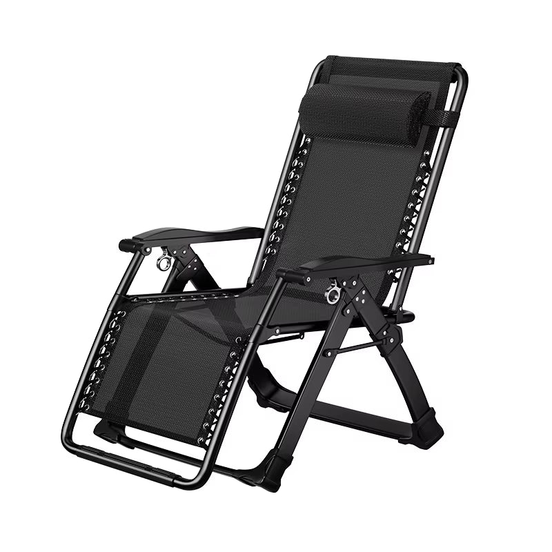 ‌Foldable Recliner Chair, Adjustable Office Nap Bed, Portable Lounger for Balcony, Breathable Lazy Sofa