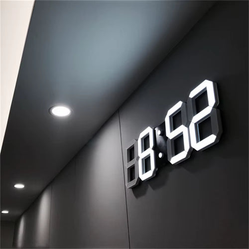 3D LED Wall Clock Modern Design Digital Table Clock Alarm Nightlight Saat Reloj De Pared Watch for Home Living Room Decoration