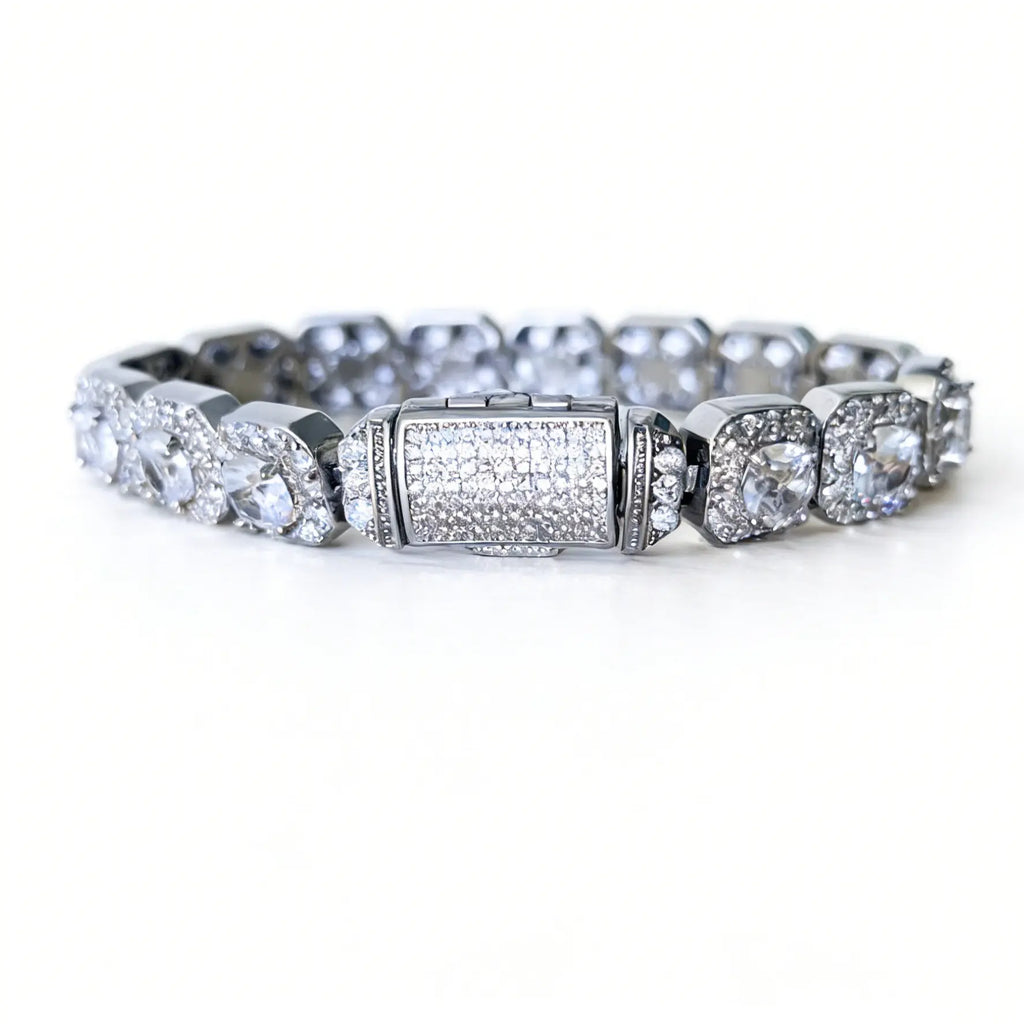 Iced Out round Cut Sparkling Bling Tennis Chain Statement Necklace for Rapper Men Women Cuban Link Design Modern Versatile Accessories