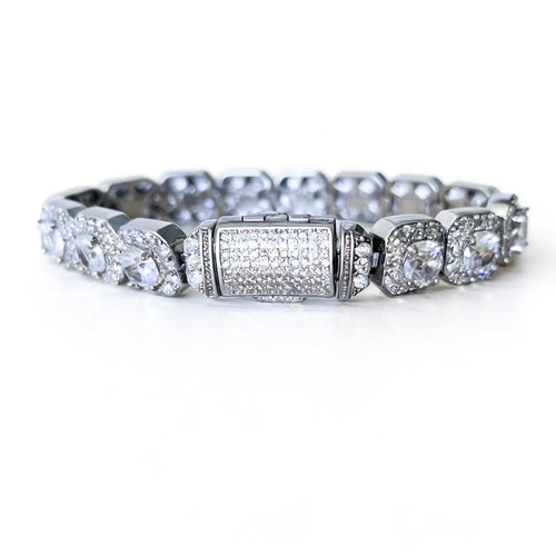 Iced Out round Cut Sparkling Bling Tennis Chain Statement Necklace for Rapper Men Women Cuban Link Design Modern Versatile Accessories