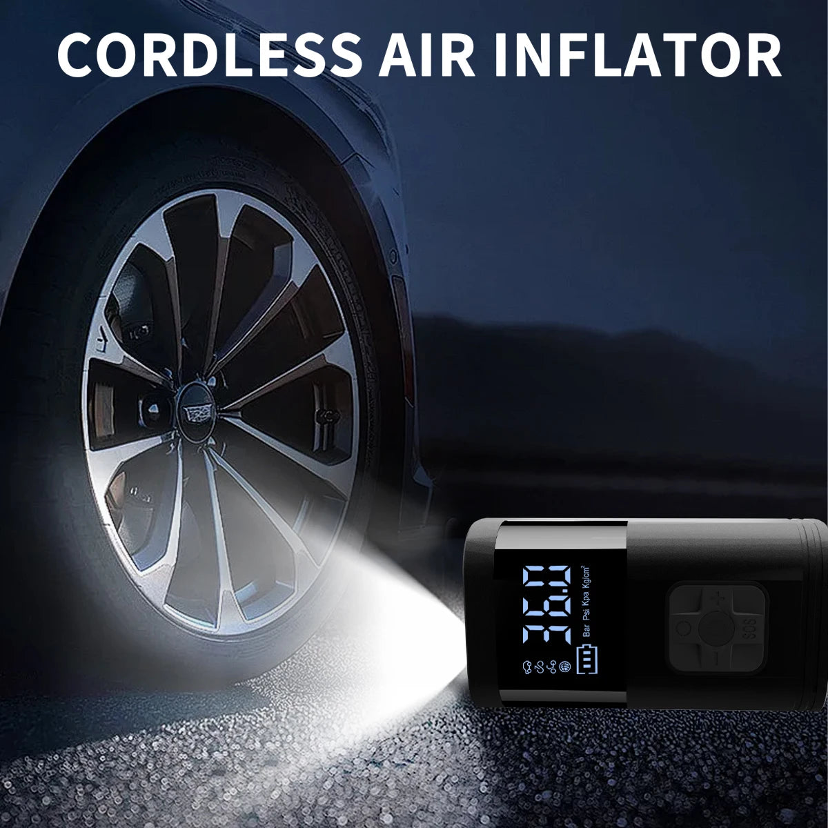 150 PSI Air Pump for Car Tires, Cordless Tire Inflator Portable Air Compressor, Digital Tire Pressure Tire Pump with LED Light