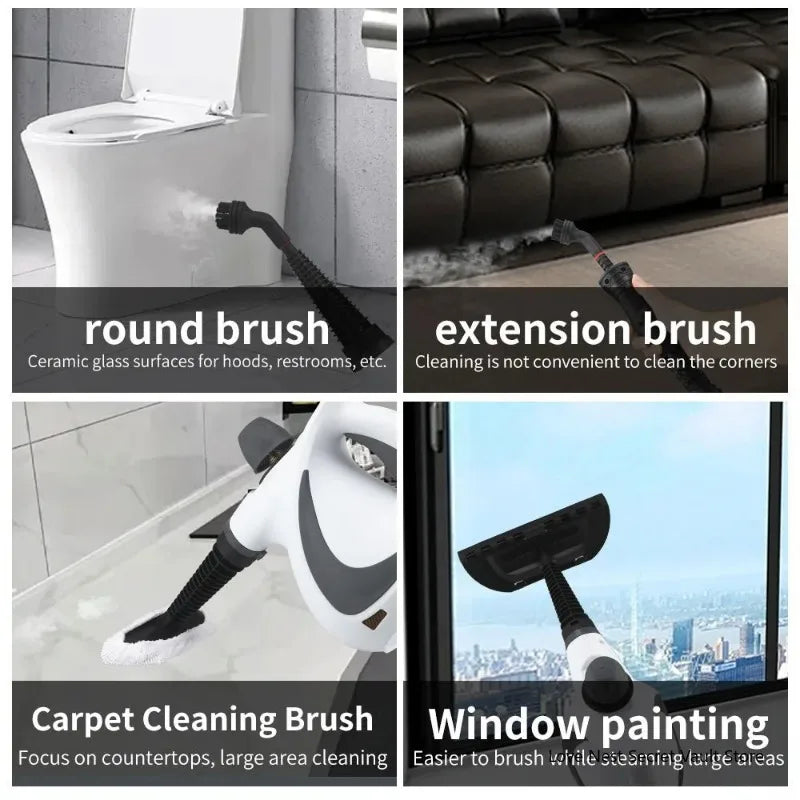 Pressurized Handheld Steam Cleaner for Home - Portable Multi-Purpose High Pressure Deep Multi-Surface Cleaning Steamer Machine
