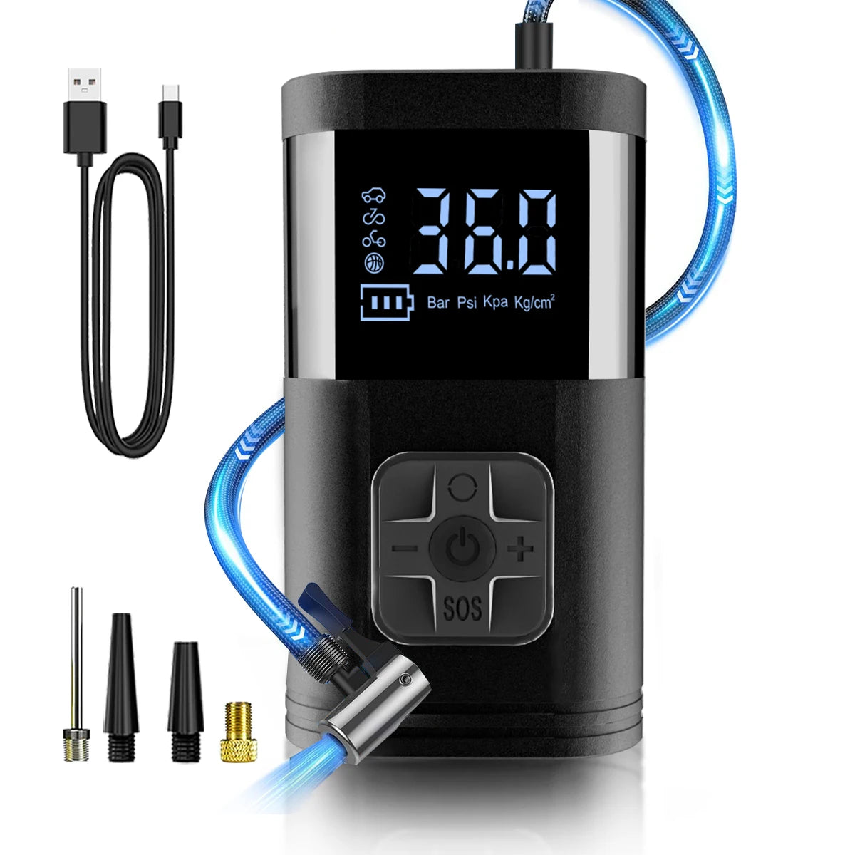 150 PSI Air Pump for Car Tires, Cordless Tire Inflator Portable Air Compressor, Digital Tire Pressure Tire Pump with LED Light