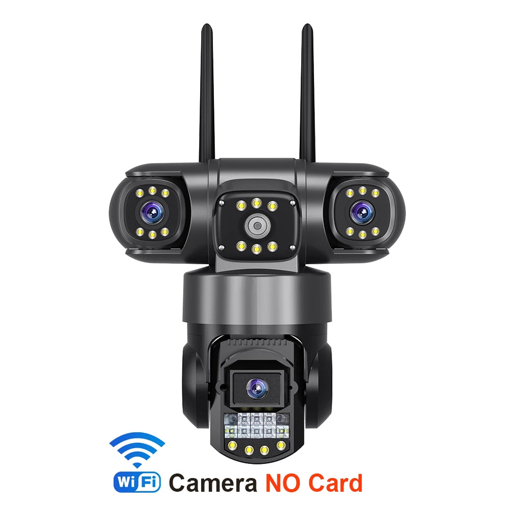 Cámara IP WiFi V380 Pro para exteriores, 12 MP, 6K, triple lente, triple pantalla, monitor de video de seguridad, visión nocturna, resistente al agua, CCTV.