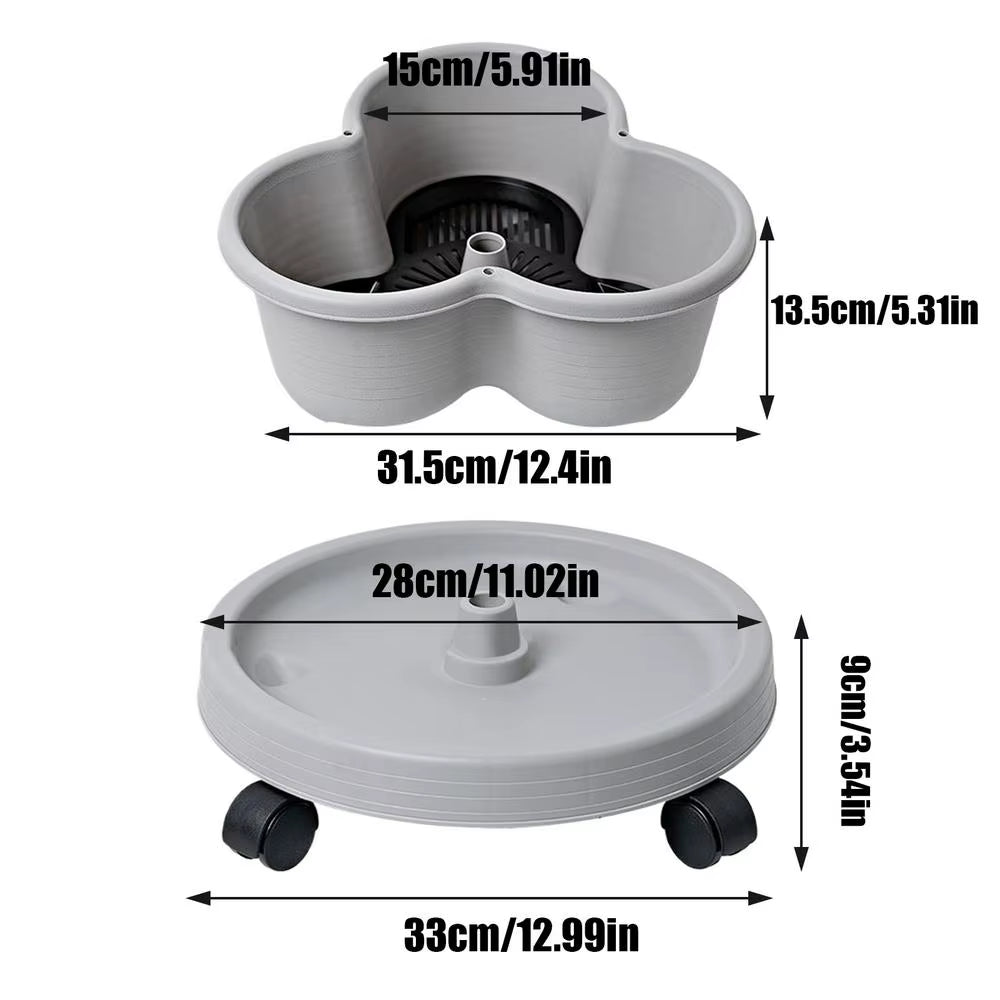 4 Tiers Stackable Garden Planter Tower for Vegetables Gardening Flower Pots Indoor Gardening System with Tray and Flexible Wheel