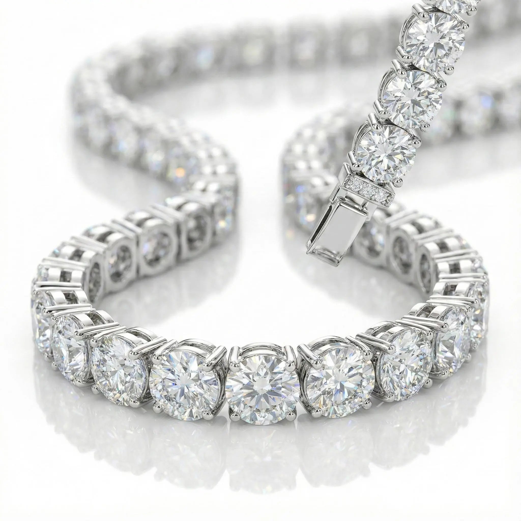 Iced Out round Cut Sparkling Bling Tennis Chain Statement Necklace for Rapper Men Women Cuban Link Design Modern Versatile Accessories