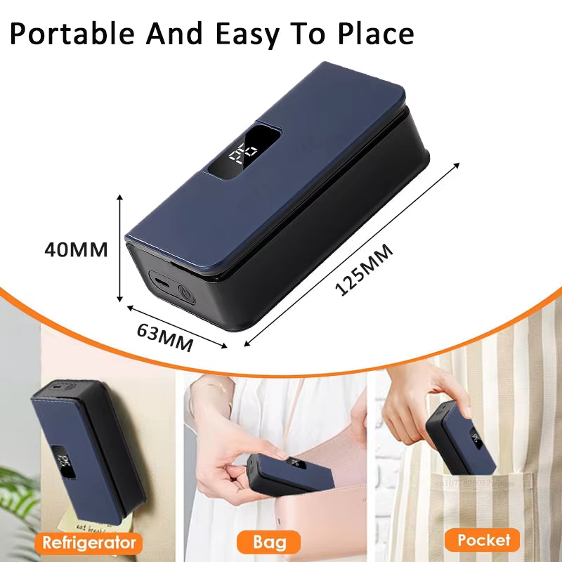 Plastic Bags Sealer Mini Sealing Machine Portable Handheld Mini Heat Bag Sealer USB Rechargeable Food Packaging Sealing Machine